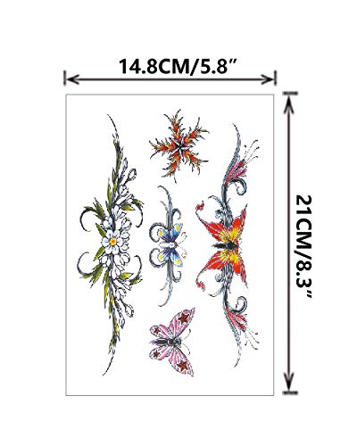 Flowers Butterfly Body Waist Waterproof Fake Temporary Tattoo Stickers Woman #TOP2
