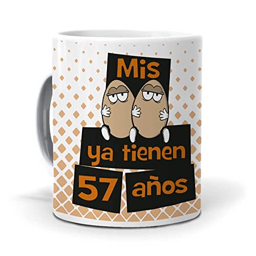 Taza Mis Huevos ya Tienen 57 años. Cerámica AAA - 350 ml.