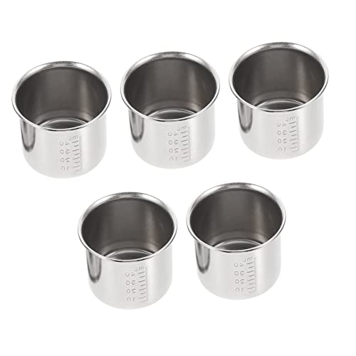 CATIEBYE 5 Pezzi Misurino Per Medicinali Misurino Per Campioni Strumento Misurazione Con Scala Bicchierini Da In Acciaio Inossidabile Strumento Misurazione Medica In
