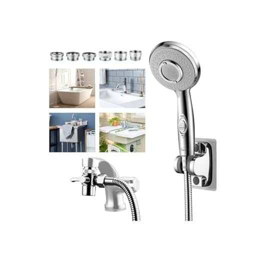 KLLEYNA Shower Head Sink-Faucet Bathtub-Bathroom-Garden - Hose Sprayer Attachment(5 Adapters) for Hair Washing & Pet Dog Rinse & Baby Bath, ON/OFF Extension for Moen, Kohler, Delta, American Standard