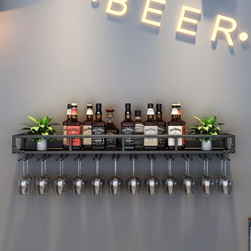 Support de rangement multifonctionnel pour vin et verres, structure métal premium - 7
