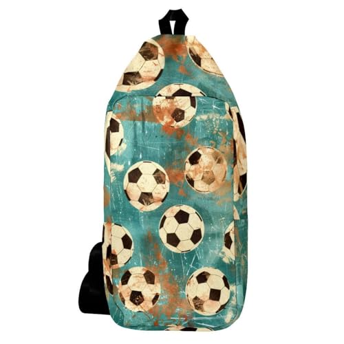 Sac à dos à bandoulière football bleu multicolore pour homme et femme 16x36.5cm