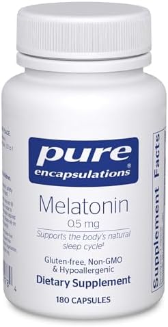 Pure Encapsulations Melatonin 0.5 mg - Natural Sleep Helper for B...