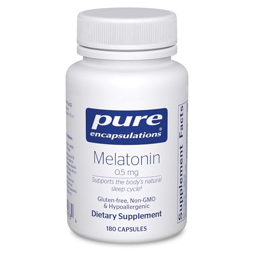 Pure Encapsulations Melatonin 0.5 mg - Natural Sleep Helper for