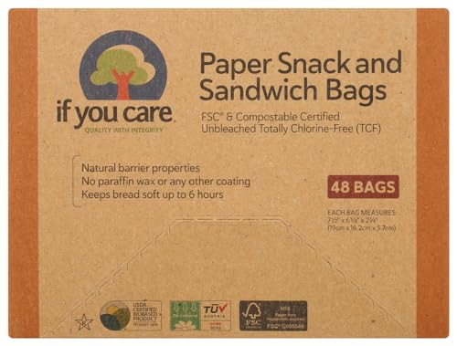 IF YOU CARE, BAGS,SNDWCH/SNACK,UNBLCHD 48 CT