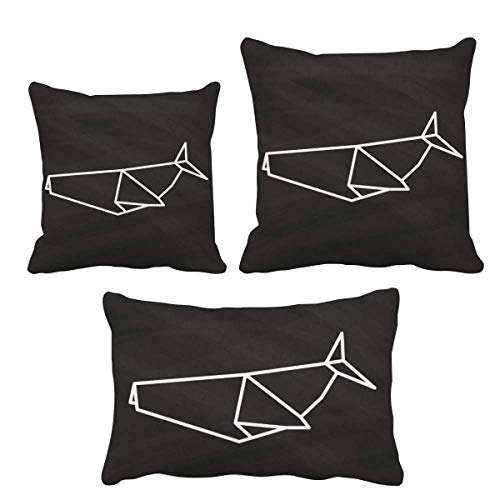 Housse de coussin requin géométrique abstrait, finition origami haut de gamme