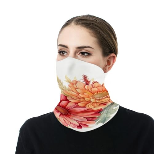 Cuello para mujer y hombre VFMNT con diseño de flores, bandana pasamontañas, máscara facial elástica, bufanda protectora contra viento, cubierta facial transpirable para ciclismo y actividades al aire libre miniatura 7