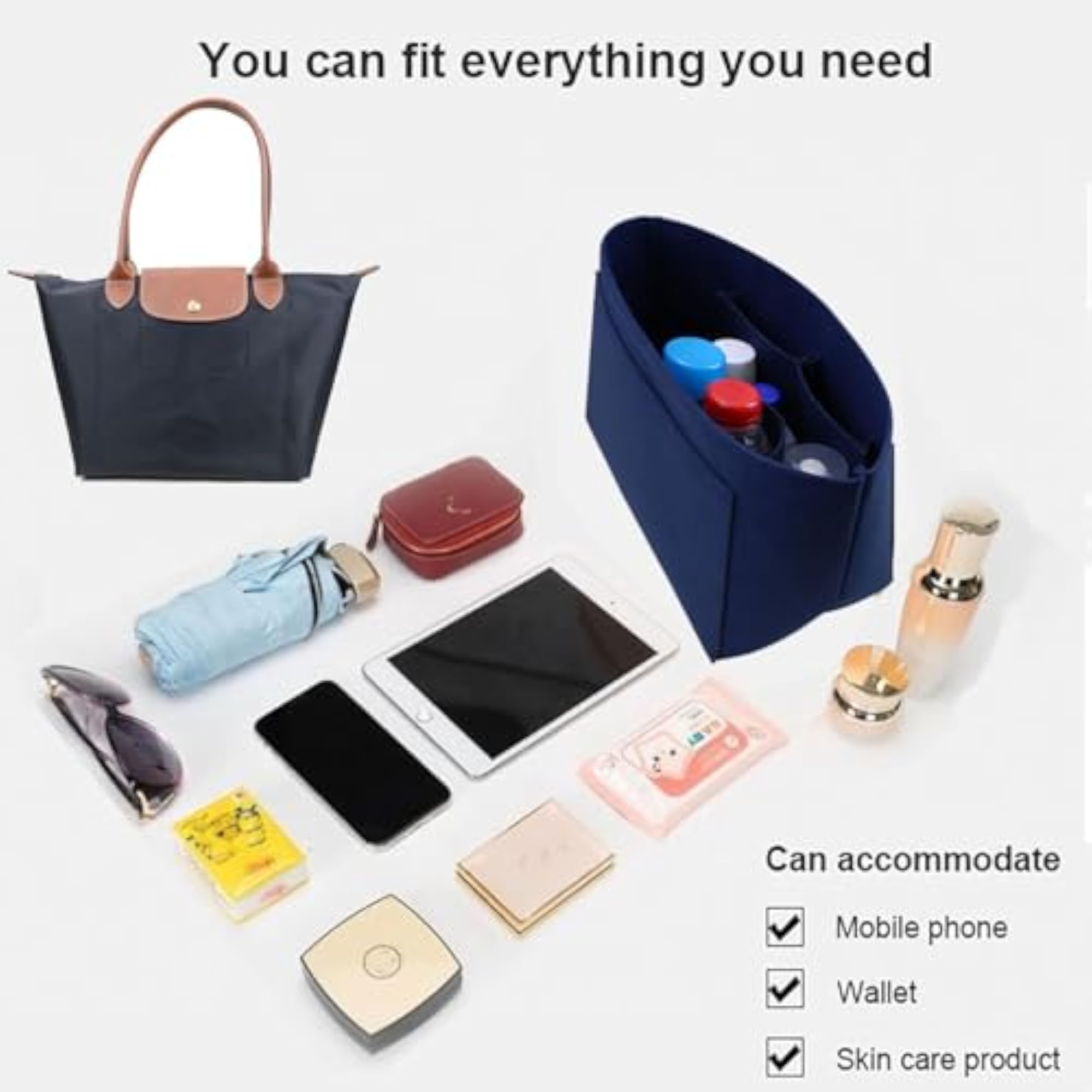 Tote Bag Storage Bag for Longchamp, Cosmetic Organizer