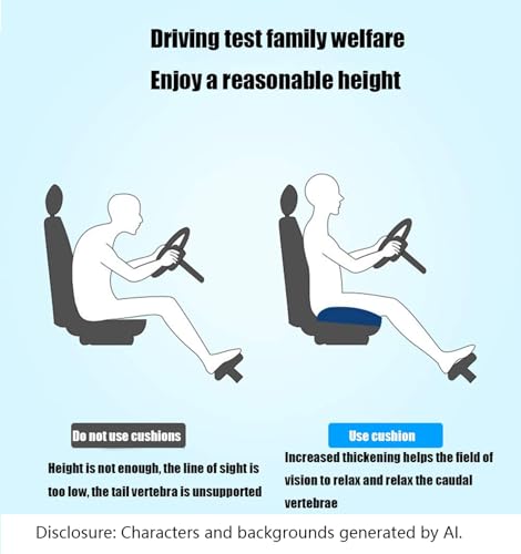 Image of Adult Booster Seat Cushion, Car Seat Cushions for Short People /Thick Office Chair Booster Seat Increase Field of View, for Trucks, Car, Office Chair, Home, Wheelchair,Angle Lift Seat Cushion (Grey)