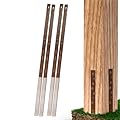 Post Buddy Pack of 4 Easy Fence Post Repair Kit (to Fix 2 Broken Wood Posts), Quick and Simple to Install, Effective, Durable Steel Stakes
