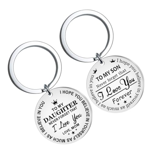 OATIPHO 2 Piezas llaveros de letras cadena de letras acollador llavero de muñeca clave de la amistad aro clave regalitos cumpleaños llaveros de acero inoxidable llaveros adornos Silver