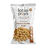 Lotus Pops - High Protein Peanut Butter Puffs - High Protein Vegan Snacks | Plant Protein | Not Fried | Paleo | Non GMO | (Peanut Butter 2oz Single Pack)