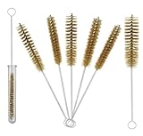 7pcs Brass Wire Tube Brushes Multipurpose Pipe Brush Tool Set, 11Inch Tube Cleaning Brushes Lab Cleaning Brushes Wire Bottle Brush for Lab Tube, Auto Parts, Bottles and Pipes, 7 Sizes