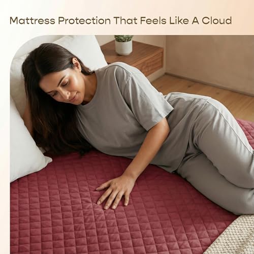 Image of SleepyCat Quilted Mattress Protector | Soft Quilted Comfort | Waterproof Backing | Everyday Mattress Protection | Multiple Sizes |(King Size, 72x72 Inches)