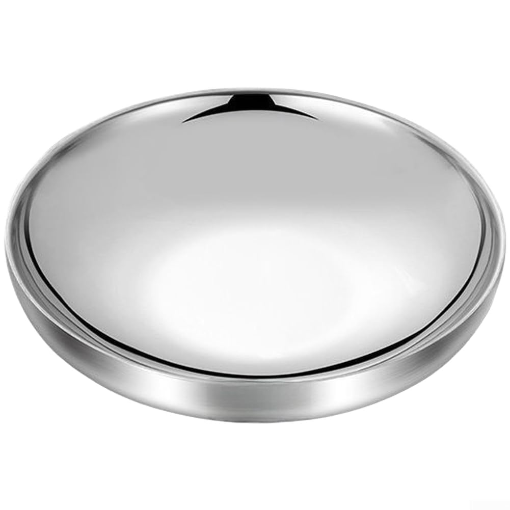 HavenlyCove 24cm 304 SS Plate, Double Wall, Silver