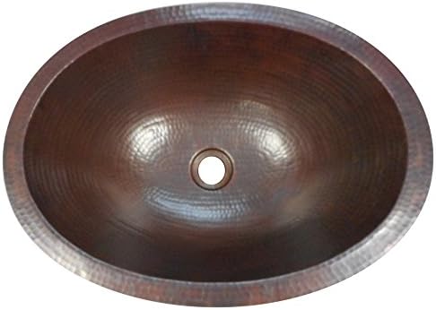 16" Rustic Oval Copper Bathroom Sink Dual Mount Installation