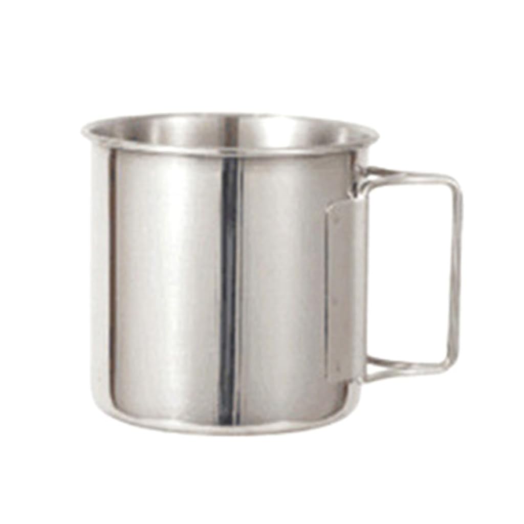 XAGMODSHN Stainless Steel Camping Cup Pot 220/330/500ml Water Cup Mug with Foldable Handles for Outdoor Camping Hiking Backpacking