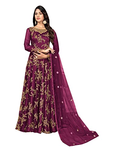Costume Salwar violet 40 robe Anarkali confortable pour soirée longue