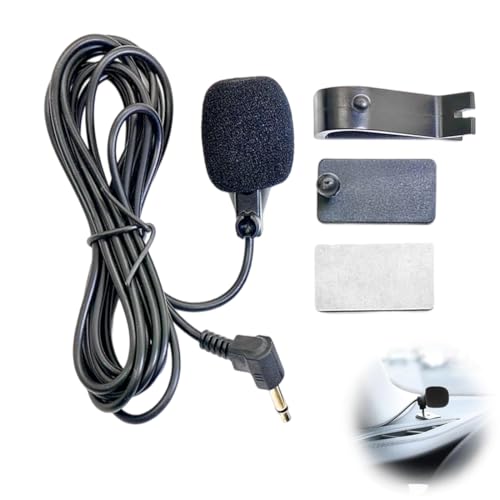 NHQZ Jack microfono da 3,5 mm, Microfono Esterno per Auto, Mini Microfono USB Lavalier Microfono Stereo Portatile con Cavo 2 M, plug-and-play,per Registrazione Interviste, Videoconferenze, Telefono