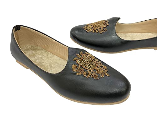 Punjabi Jutti for Men Black Stylish Loafers Sherwani Juti Men Ethnic Slip-on Casual Handmade Mojari Shoes3