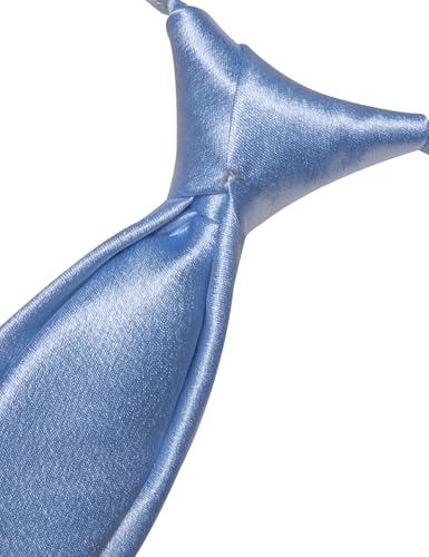 Image of Barry.Wang Boys Ties Pre-Tied Satin Solid Color Kids Tie Pocket Square Set Adjustable Formal Necktie Graduation School