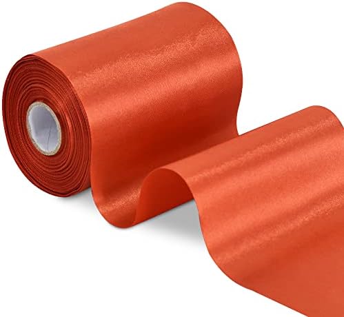 TONIFUL 6 inch x 22yd Wide Gold Satin Ribbon Solid Fabric Large Ribbon for Grand Opening Cutting Ceremony Wedding Birthday Party Decoration Gift Craft Chair Sash Table Car Bows Indoor or Outdoor Yard