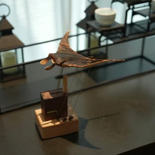 Image of Artisan Wooden Manta Ray Automaton, Upgraded Version Handmade Wooden Electric Bionic Manta Ray Ornament