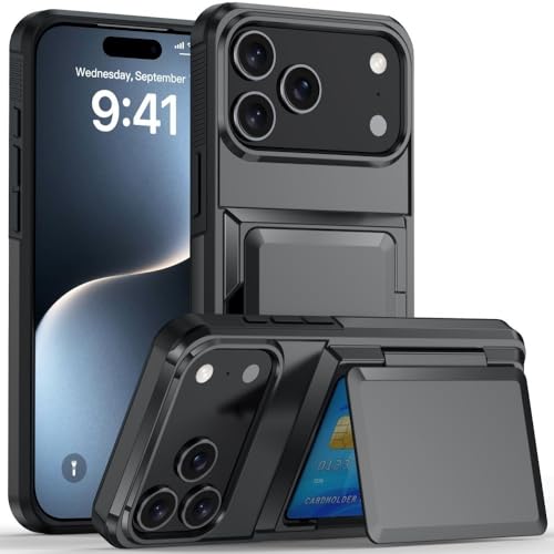 Coque iPhone 13 Pro Max grise avec porte-carte pour voyage