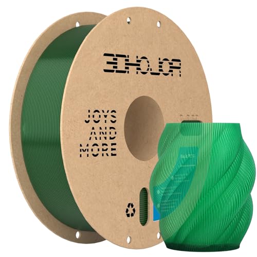 Image of 3DHoJor Update Basic PETG Filament 1.75mm, PETG 3D Printer Filament, 2.2 LBS (1KG) Cardboard Spool, Fit Most FDM 3D Printer, Translucent Green