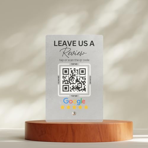 tinydabba Premium Frosted NFC & QR Code Review Standee – 4x6 Inches by tinydabba