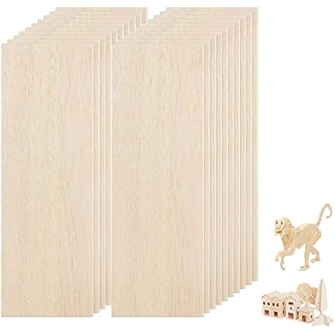 20 Stück Balsaholz Platten Holzplatten 1.5mm x 300mm x 100mm, Balsaholz 1,5mm Modellbau, Balsa Holzplatte Wood Für Modell Flugzeug Schiff Holzarbeiten Boot Häuser Cover
