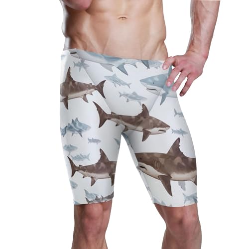 UMIRIKO Whale Shark Men's Swim Jammers Racing & Training Swimsuit Fast, Flexible,Comfortable XXXL B0400750, 3X-Large
