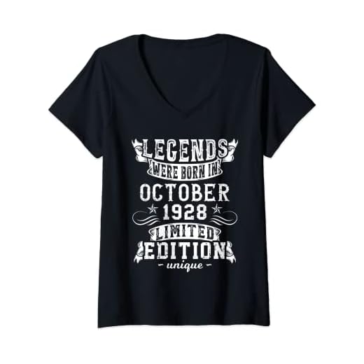 Mujer Cumpleaños Octubre 1928 Edición Limitada Regalo Used Vintage Camiseta Cuello V