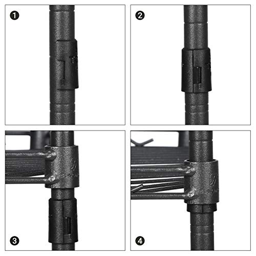 SONGMICS Estante para Horno de Microondas, Soporte Organizador de 2 Niveles para el Mostrador de la Cocina, con 2 Estantes Ajustables y 8 Ganchos, Negro LGR20BK - imagen 4