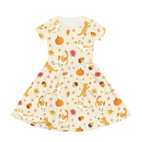 Image of Short Sleeve Dress for Girls with Pockets Cute Toddler Girl Clothes Summer 2-12