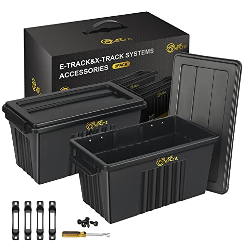 Onesnt 2 Pack E-Track Basket Storage Bin for E Track Accessories for Enclosed Trailer- System to Tool Organizer Workshop, Garage
