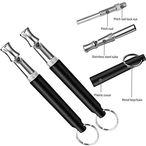 Ultimate Dog Whistle Training Kit – 2 Pack Adjustable Ultrasonic Silent Whistle To Stop Barking, Recall & Control | Professional Dog Training Whistles With Lanyard | Stop Barking Neighbors Dog #TOP3