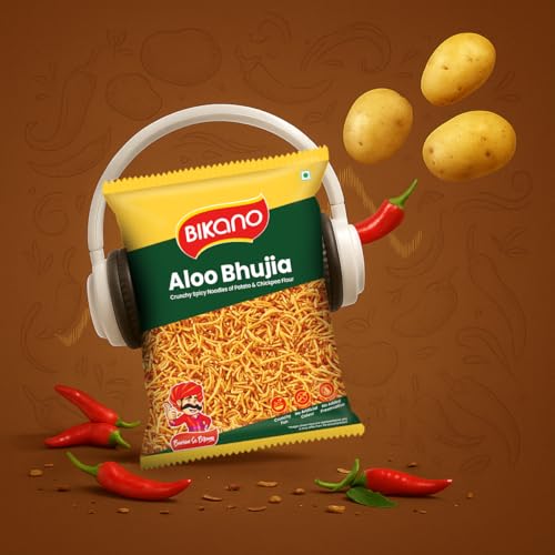 Image of Bikano Aloo Bhujia | 200g | Crunchy and Spicy Aloo Bhujia Snack | Perfect Tea-Time Namkeen