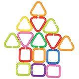 Anillos de juguete para bebés: fáciles de usar y pueden entrenar la capacidad de agarre con los dedos de los bebés, permitiéndoles tener una sensación de satisfactoria, juguetes de eslabones de cadena Enlaces para bebés: forma geométrica, perfectos p...
