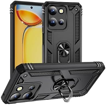 for Motorola Moto G 5G 2026/2025 XT-2613/2513, Moto G Play 2026 XT-2615 - Shockproof Defender Phone Case w/Ring Stand - RS3 Black