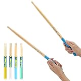 4 Pairs 5A Maple Wood Drumsticks Non-slip Drum Sticks for Adults Beginners (multi-colored)