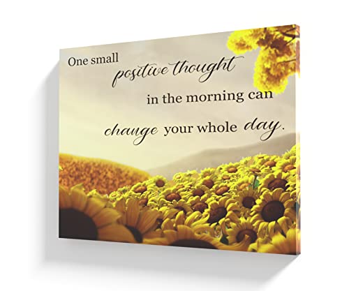 Sunflower Decor Office Wall Art canva print for Home, Inspirational, Poster Quotes, Kitchen, Bedroom, Farmhouse, Apartment and Bathroom Decoration, Accessories, 12in x 16in