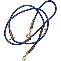 HUNTER Verstelbare hondenriem MALIA, kleur: braam/donkerbruin, soepel touw & stevig leer, 3-voudig verstelbaar, licht, duurzaam, moderne look, Made in Germany, maat: 10/200