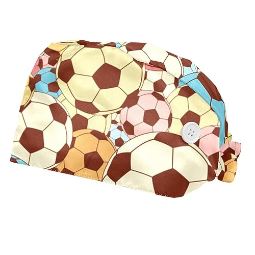 Chapeaux de travail pour hommes motifs football VERED bandeau absorbant réglable lot de 2