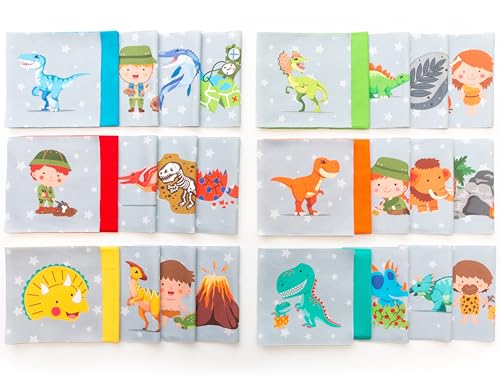 Lalikul stoffe Dinosaurier. Baumwolle Patchwork stoffepaket zum nähen. 42 verschiedene Motive. Perfekt für Steppdecken, Decken & Spionage-Spiele für Kinder. Kleine Quadrate 12,7x12,7 zm.