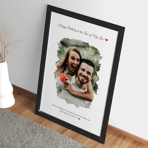 Image of Ritwika's Personalized Picture Frame With Your Photo, Name and Message | Customised Gift For Anniversary, Birthday, Friends, Valentine's Day and Couples | Size 9.5 x 13.5 Inch, Set of 1