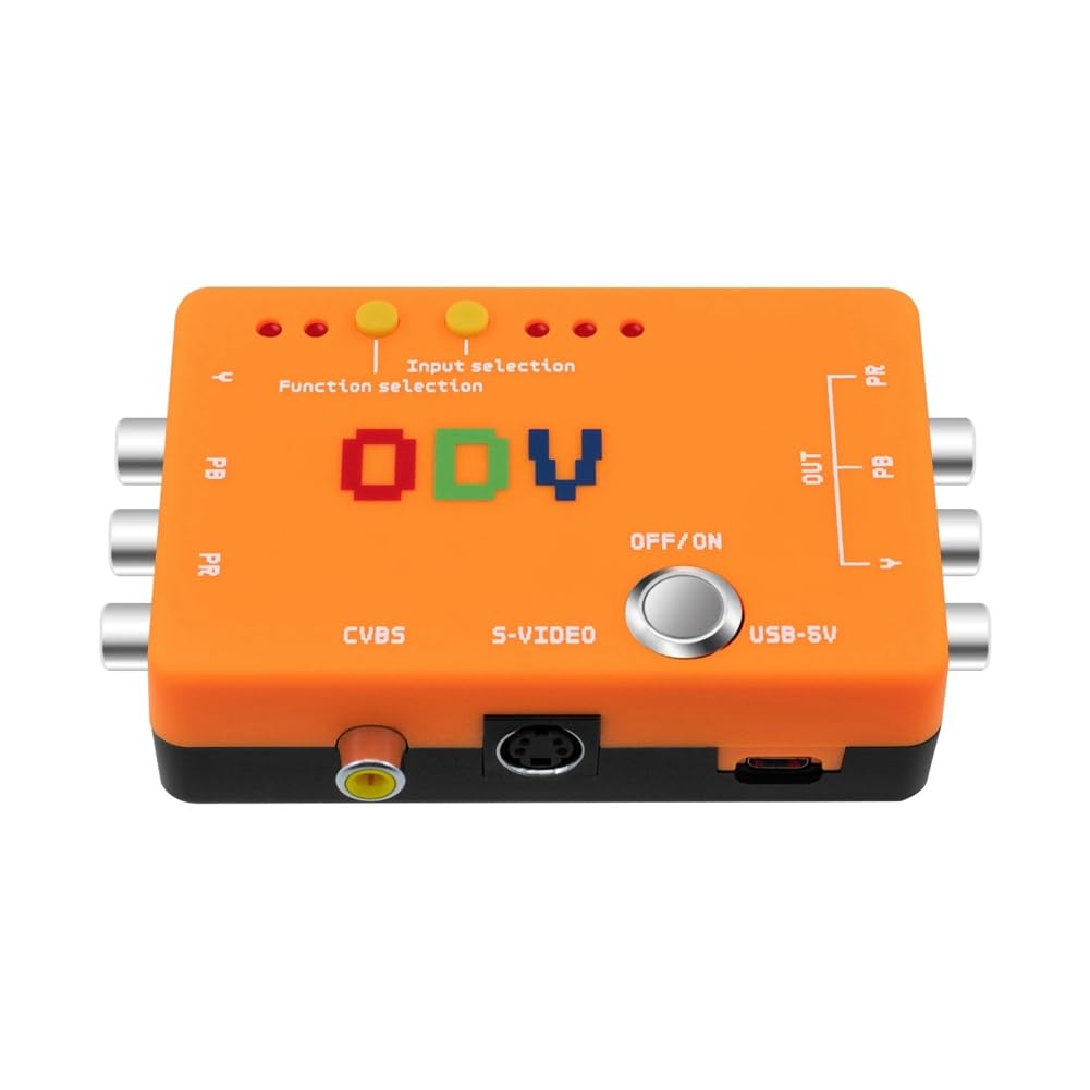 Qerwsdty Adaptador Conversor ODV-II de Vídeo Componente/CVBS/S-Video A Vídeo Componente Sin Entradas de Retardo para Accesorios de Consola de Juegos Retro