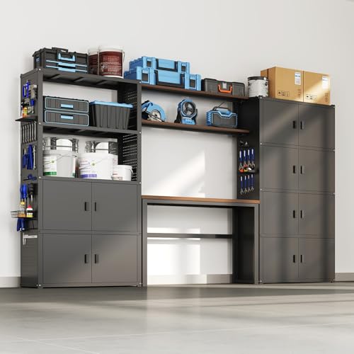FLEXIMOUNTS 3-in-1 Garage Storage Cabinet, 117" Black