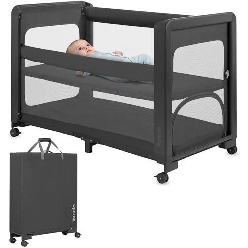 lionelo Patty Lit Parapluie avec Matelas 5 en 1, Lit Parapluie Bebe Cododo, Lit De Bebe, Parc Bébé Pliant avec Sac Et roulettes, De La Naissance À 15 Kg