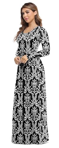 Image of VIISHOW Women's Long Sleeve Loose Plain Maxi Dresses Casual Long Dresses with Pockets